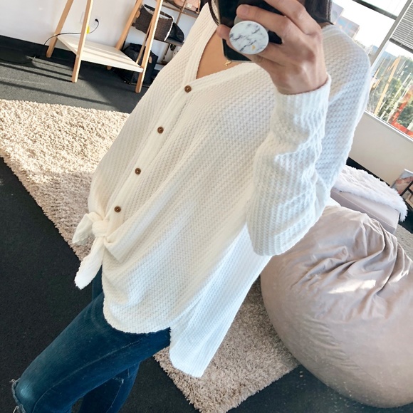 !NEW! LYNN Thermal Button Down Sweater - Picture 3 of 8